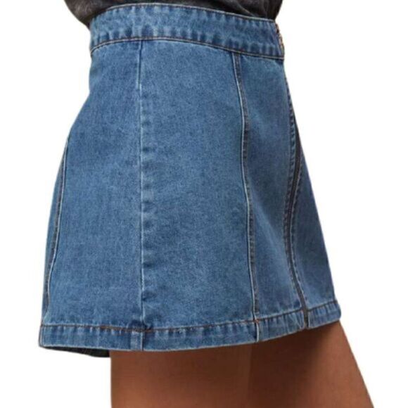 Altar'd State Bohemian Chic Denim Mini Skirt - Picture 4 of 11